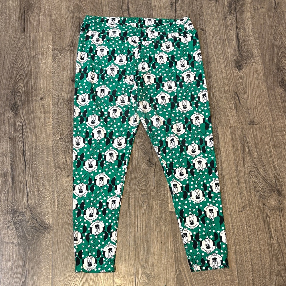 LuLaRoe Kids Leggings in Green with Cartoon Design